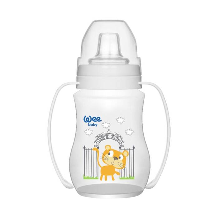 Wee Baby Akıtmaz Kulplu PP Alıştırma Bardağı 250 ml 6+ Ay Beyaz - 1