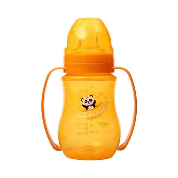 Wee Baby Akıtmaz Kulplu PP Alıştırma Bardağı 250 ml 6+ Ay Galaxy Turuncu - 1