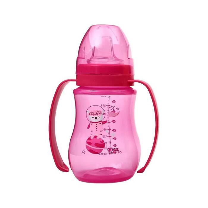 Wee Baby Akıtmaz Kulplu PP Alıştırma Bardağı 250 ml 6+ Ay Koyu Pembe - 1