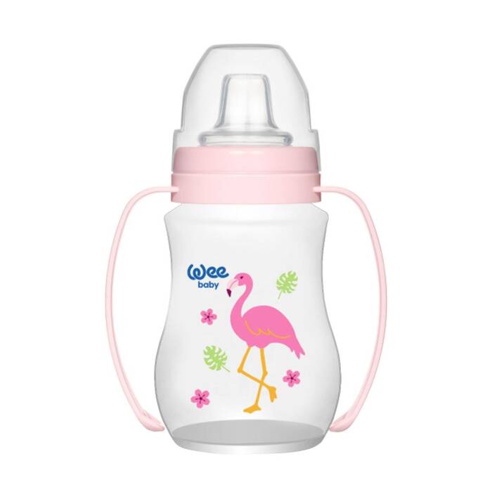 Wee Baby Akıtmaz Kulplu PP Alıştırma Bardağı 250 ml 6+ Ay Pembe - 1