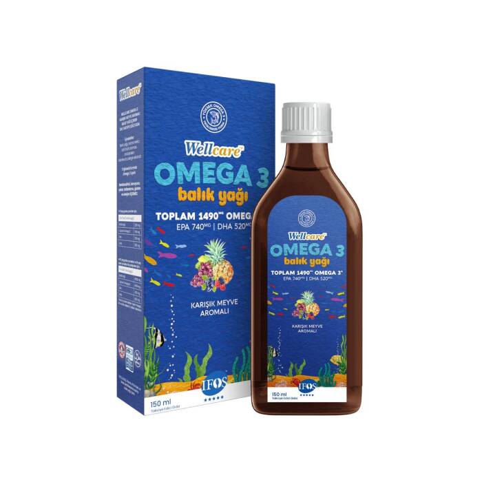 Wellcare Omega 3 Karışık Meyve Aromalı Balık Yağı 150 ml - 1