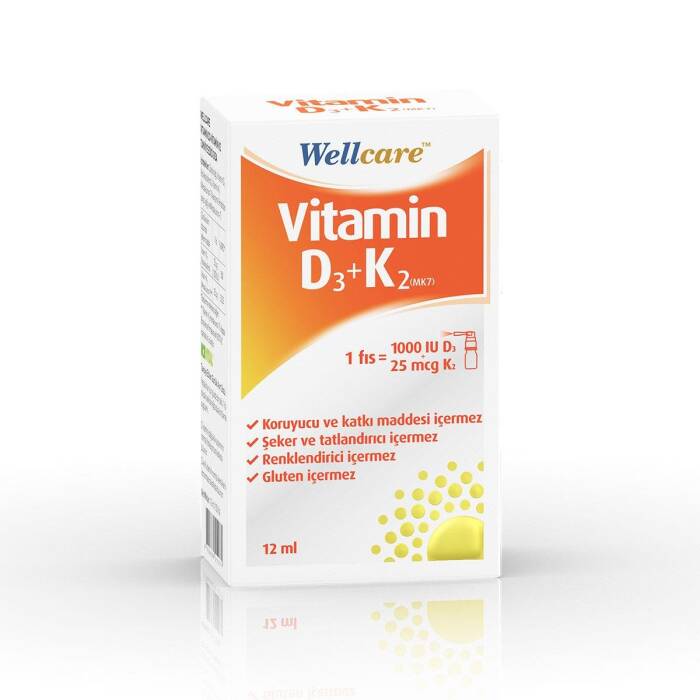 Wellcare Vitamin D3 + K2 25 mcg 1000 IU 12 ml - 1