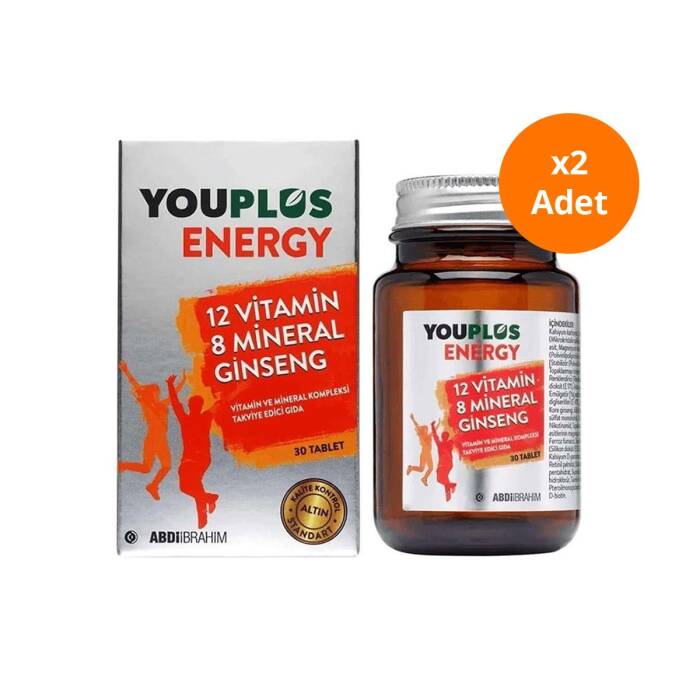 Youplus Energy Vitamin ve Mineral Kompleksi 30 Tablet x2 Adet - 1