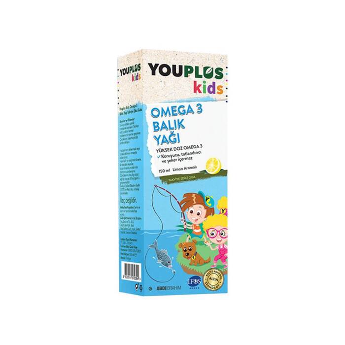 Youplus Kids Omega-3 Limon Aromalı Balık Yağı 150 ml - 1