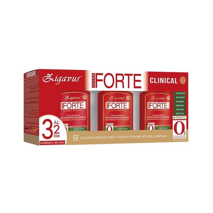 Zigavus Forte Ultra Clinical Yağlı Saçlar İçin Şampuan 3 x 300 ml - 1